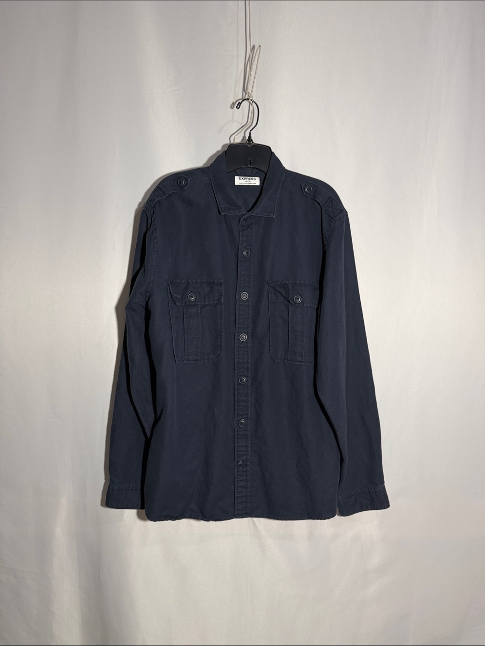 Express Men's Dark Navy Military-Style Field Jacket